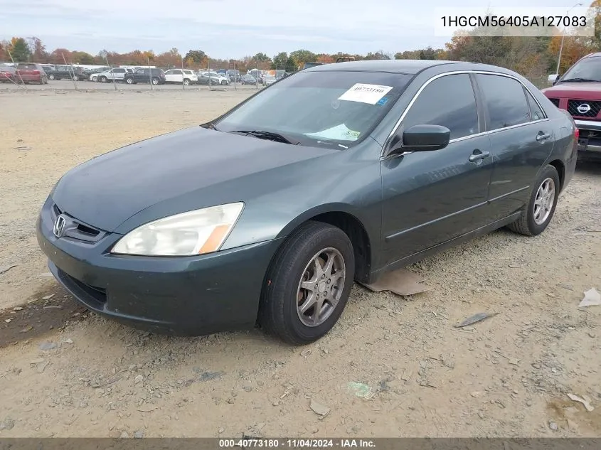 2005 Honda Accord 2.4 Lx VIN: 1HGCM56405A127083 Lot: 40773180