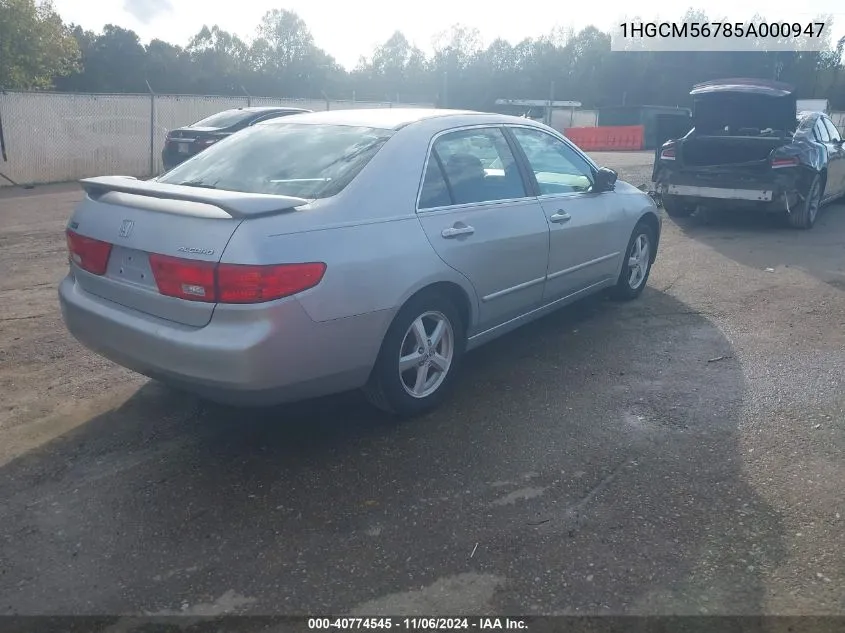 2005 Honda Accord 2.4 Ex VIN: 1HGCM56785A000947 Lot: 40774545