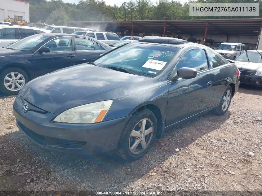 2005 Honda Accord 2.4 Ex VIN: 1HGCM72765A011138 Lot: 40790904