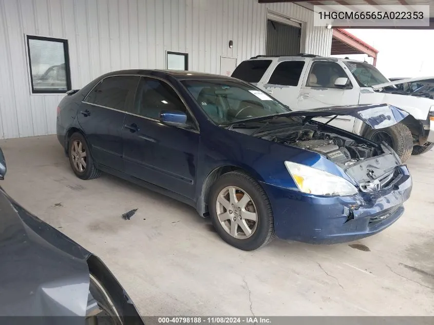 2005 Honda Accord 3.0 Ex VIN: 1HGCM66565A022353 Lot: 40798188