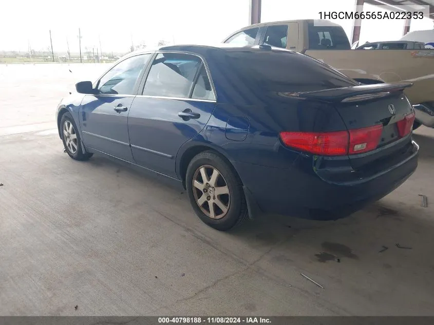 2005 Honda Accord 3.0 Ex VIN: 1HGCM66565A022353 Lot: 40798188