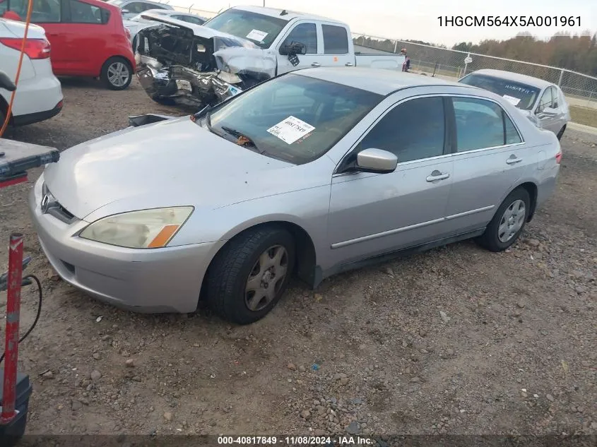 2005 Honda Accord 2.4 Lx VIN: 1HGCM564X5A001961 Lot: 40817849