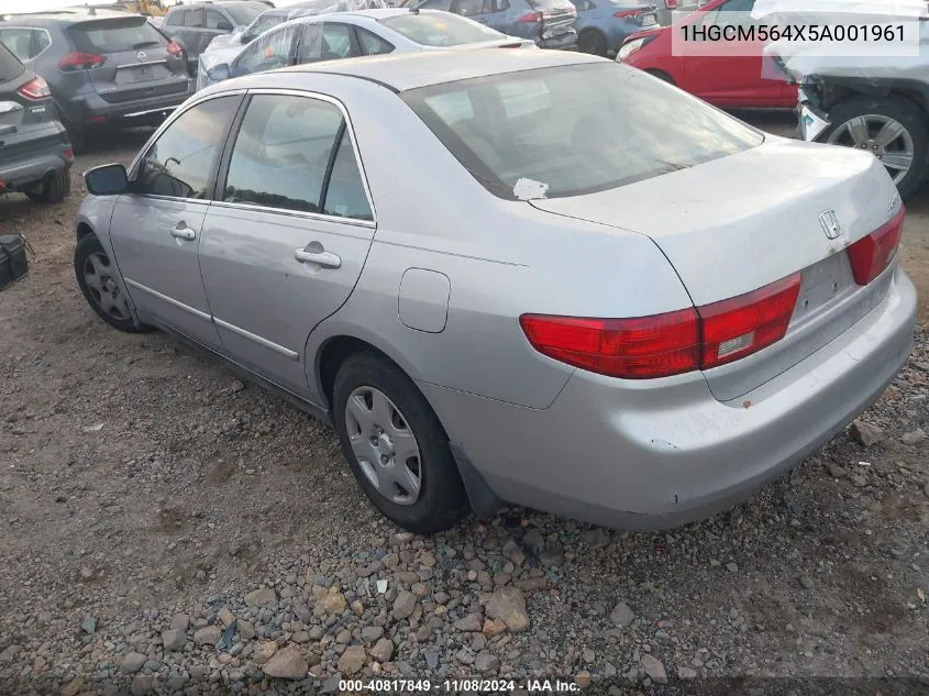 2005 Honda Accord 2.4 Lx VIN: 1HGCM564X5A001961 Lot: 40817849