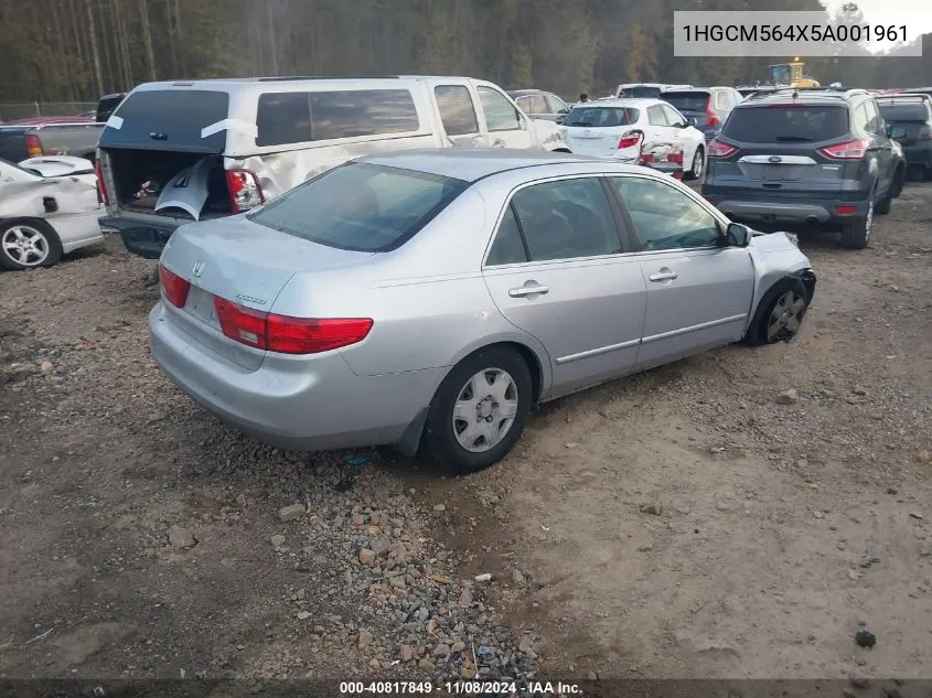 2005 Honda Accord 2.4 Lx VIN: 1HGCM564X5A001961 Lot: 40817849