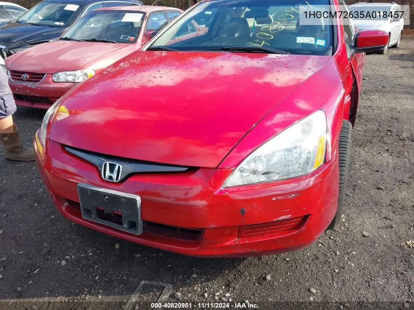 2005 Honda Accord Ex VIN: 1HGCM72635A018457 Lot: 40820951