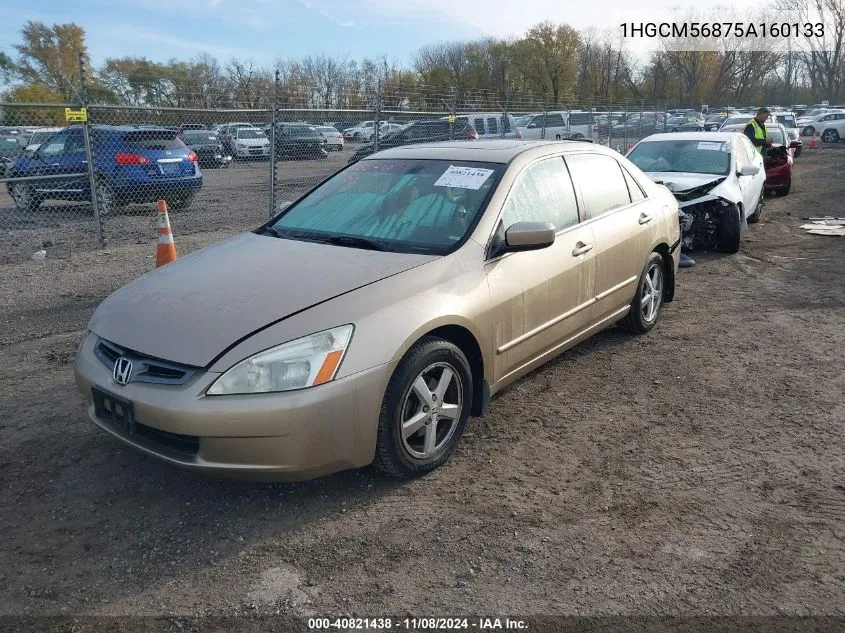 2005 Honda Accord 2.4 Ex VIN: 1HGCM56875A160133 Lot: 40821438