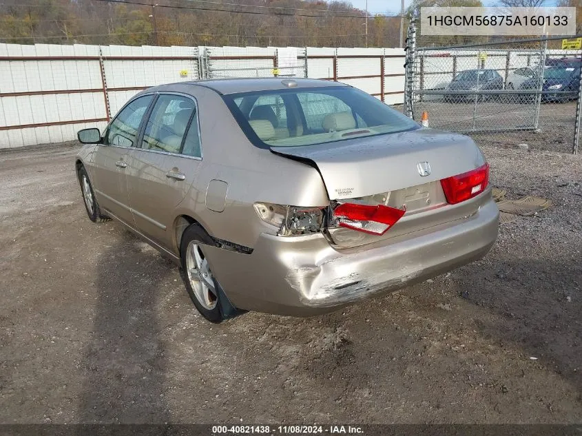 2005 Honda Accord 2.4 Ex VIN: 1HGCM56875A160133 Lot: 40821438