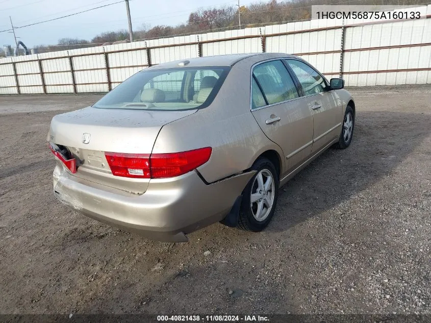 2005 Honda Accord 2.4 Ex VIN: 1HGCM56875A160133 Lot: 40821438