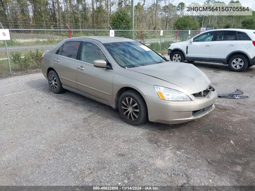 2005 Honda Accord 2.4 Lx VIN: 3HGCM56415G705564 Lot: 40822058