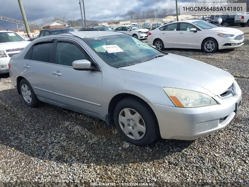 2005 Honda Accord 2.4 Lx VIN: 1HGCM56485A141801 Lot: 40834198