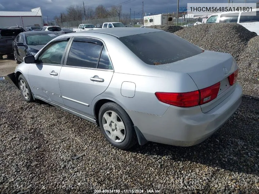 2005 Honda Accord 2.4 Lx VIN: 1HGCM56485A141801 Lot: 40834198