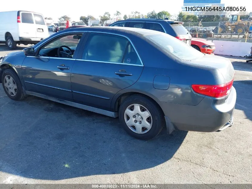 2005 Honda Accord 2.4 Lx VIN: 1HGCM56445A080656 Lot: 40835023