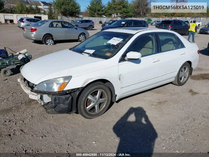 2005 Honda Accord 2.4 Ex VIN: 1HGCM568X5A125019 Lot: 40842595