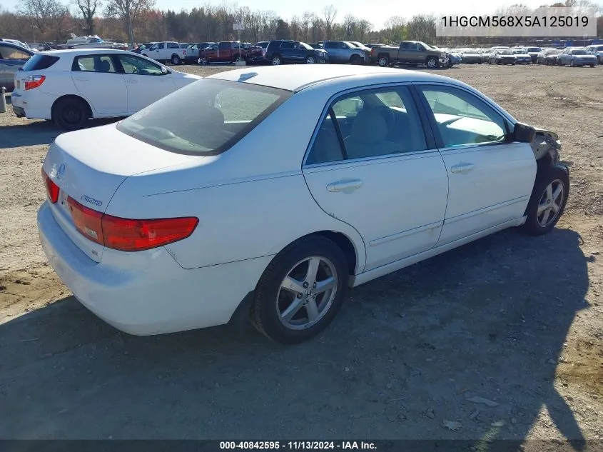 2005 Honda Accord 2.4 Ex VIN: 1HGCM568X5A125019 Lot: 40842595