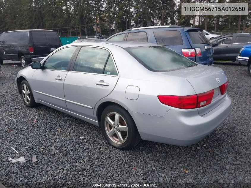 2005 Honda Accord 2.4 Ex VIN: 1HGCM56715A012650 Lot: 40848139