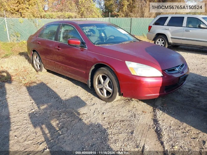 2005 Honda Accord 2.4 Ex VIN: 1HGCM56765A150524 Lot: 40858918