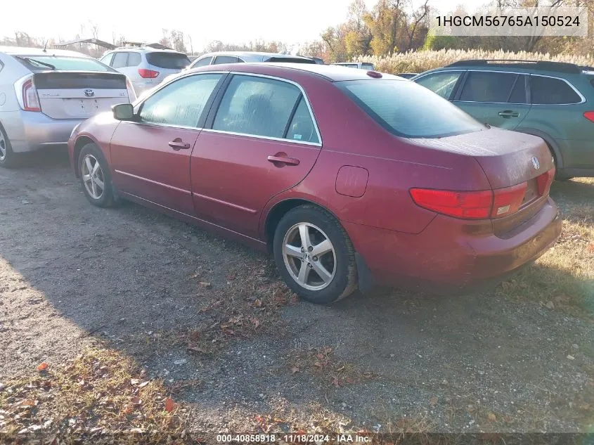 2005 Honda Accord 2.4 Ex VIN: 1HGCM56765A150524 Lot: 40858918