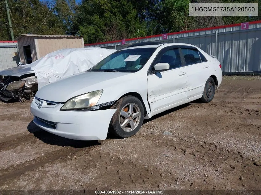 2005 Honda Accord 2.4 Ex VIN: 1HGCM56735A120560 Lot: 40861982