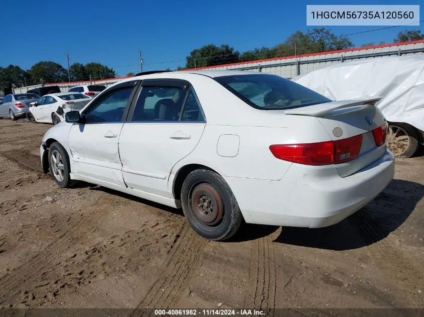 2005 Honda Accord 2.4 Ex VIN: 1HGCM56735A120560 Lot: 40861982