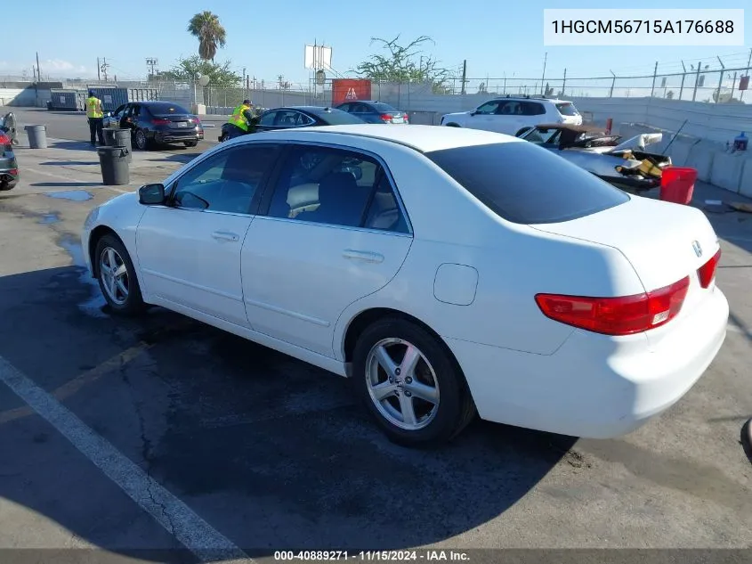 2005 Honda Accord 2.4 Ex VIN: 1HGCM56715A176688 Lot: 40889271