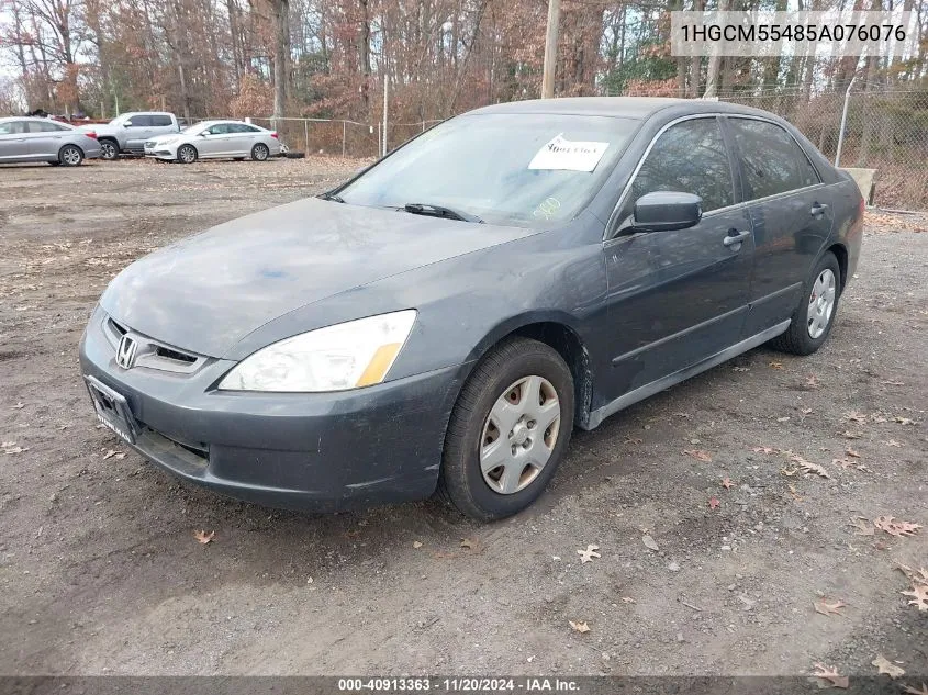 2005 Honda Accord 2.4 Lx VIN: 1HGCM55485A076076 Lot: 40913363