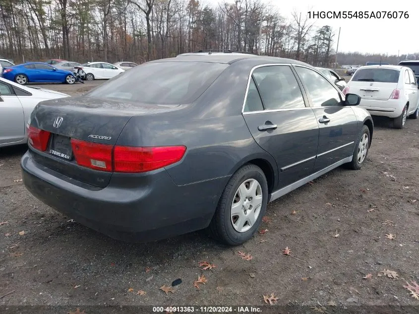 2005 Honda Accord 2.4 Lx VIN: 1HGCM55485A076076 Lot: 40913363