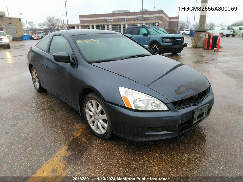 2006 Honda Accord Ex-V6 VIN: 1HGCM82656A800069 Lot: 20182801