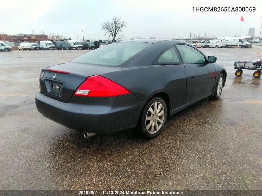 2006 Honda Accord Ex-V6 VIN: 1HGCM82656A800069 Lot: 20182801