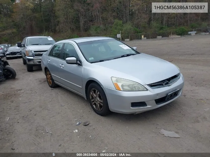 2006 Honda Accord 2.4 Se VIN: 1HGCM56386A105387 Lot: 39334805