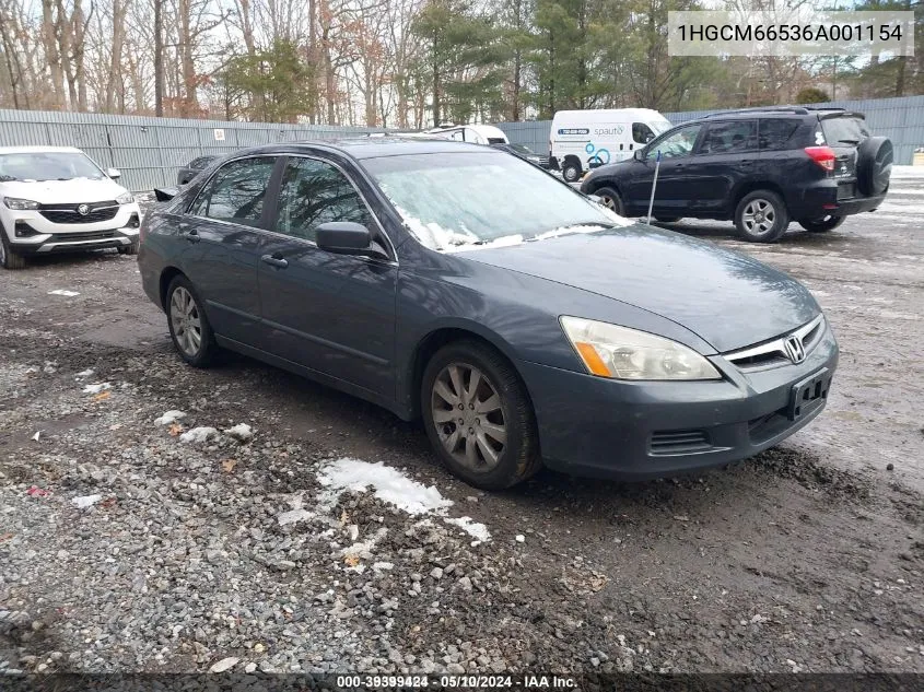 2006 Honda Accord 3.0 Ex VIN: 1HGCM66536A001154 Lot: 39399424