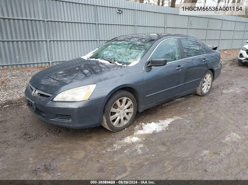 2006 Honda Accord 3.0 Ex VIN: 1HGCM66536A001154 Lot: 39399424