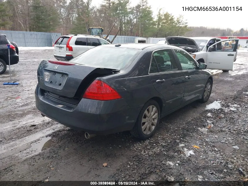 1HGCM66536A001154 2006 Honda Accord 3.0 Ex