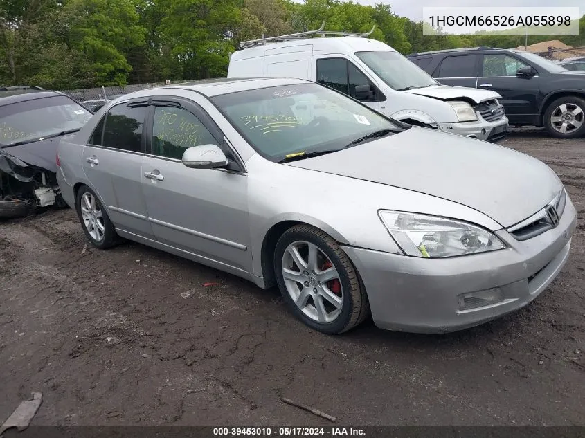 2006 Honda Accord 3.0 Ex VIN: 1HGCM66526A055898 Lot: 39453010