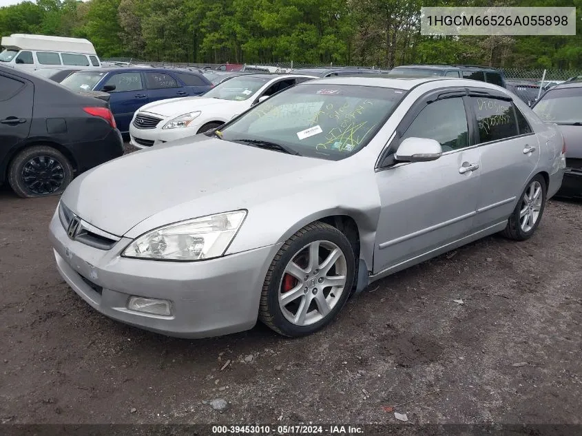 2006 Honda Accord 3.0 Ex VIN: 1HGCM66526A055898 Lot: 39453010