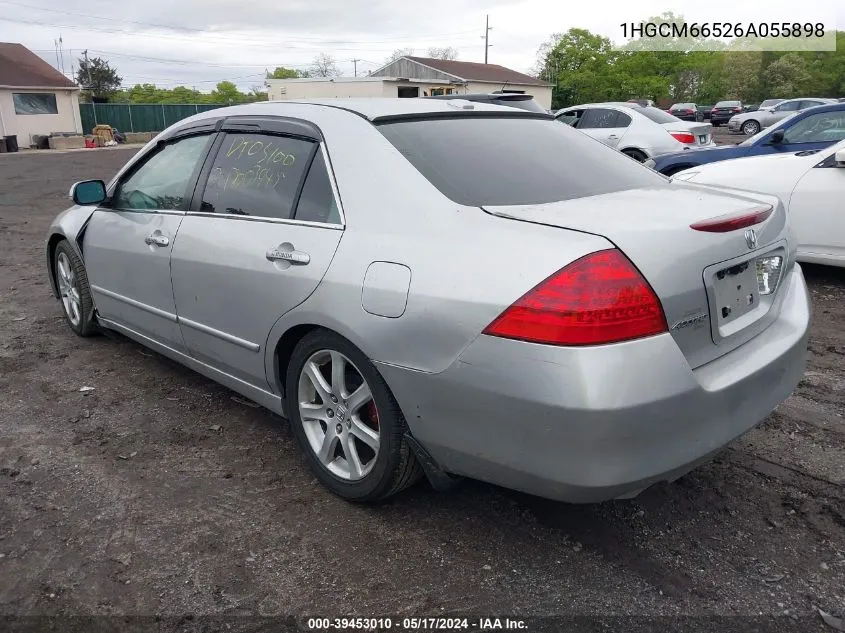 2006 Honda Accord 3.0 Ex VIN: 1HGCM66526A055898 Lot: 39453010