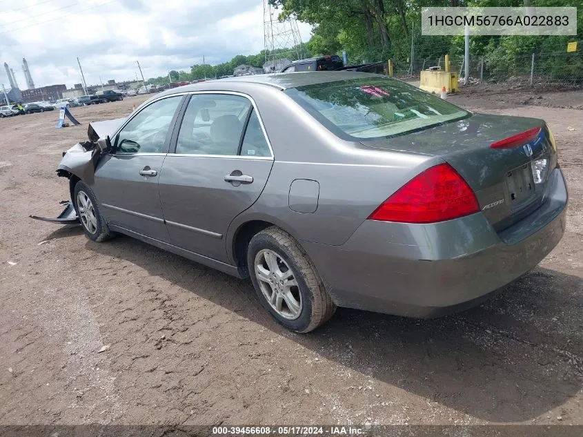 2006 Honda Accord 2.4 Ex VIN: 1HGCM56766A022883 Lot: 39456608