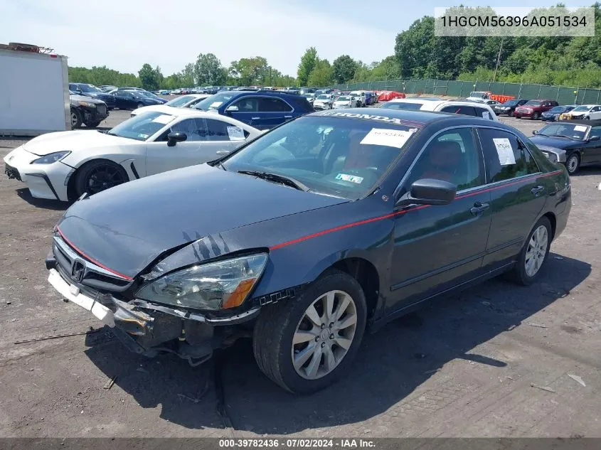 1HGCM56396A051534 2006 Honda Accord 2.4 Se