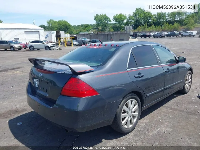 1HGCM56396A051534 2006 Honda Accord 2.4 Se