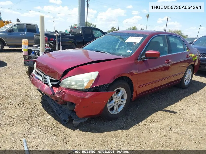 1HGCM56736A064394 2006 Honda Accord 2.4 Ex