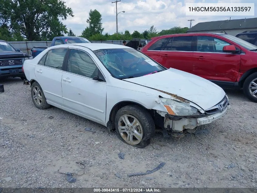 1HGCM56356A133597 2006 Honda Accord 2.4 Se