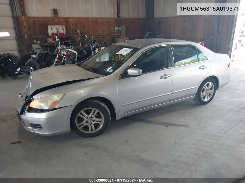 1HGCM56316A019371 2006 Honda Accord 2.4 Se