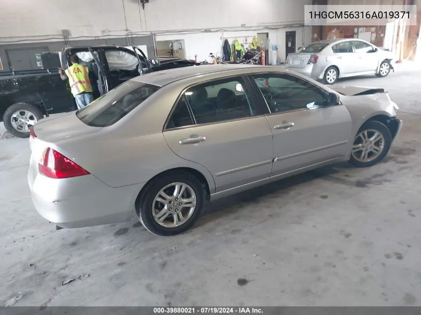 1HGCM56316A019371 2006 Honda Accord 2.4 Se