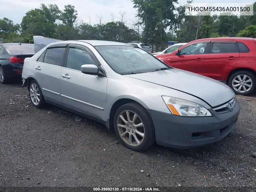 1HGCM55436A001500 2006 Honda Accord 2.4 Lx