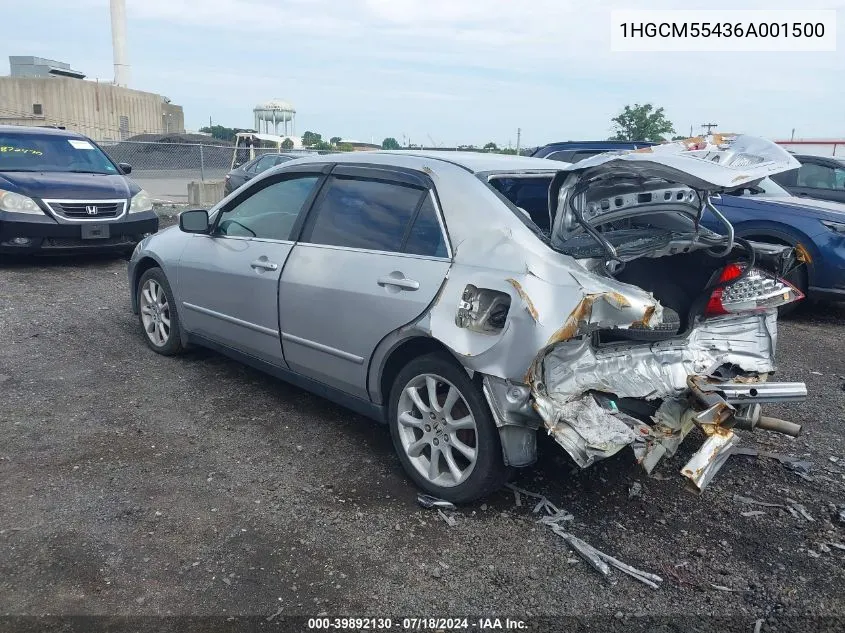 1HGCM55436A001500 2006 Honda Accord 2.4 Lx