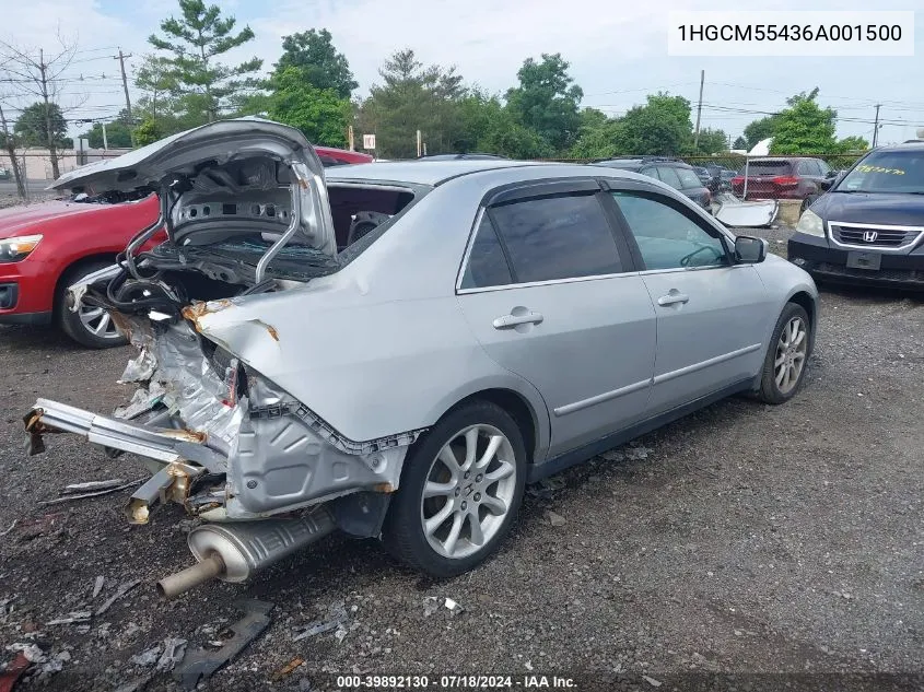 2006 Honda Accord 2.4 Lx VIN: 1HGCM55436A001500 Lot: 39892130