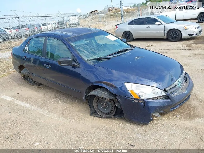 2006 Honda Accord 2.4 Vp VIN: 1HGCM561X6A182275 Lot: 39892324