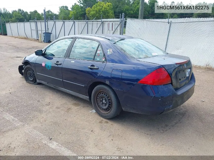 2006 Honda Accord 2.4 Vp VIN: 1HGCM561X6A182275 Lot: 39892324