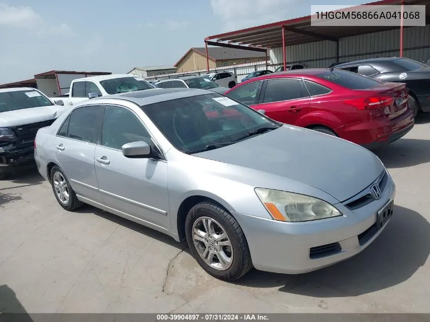 2006 Honda Accord 2.4 Ex VIN: 1HGCM56866A041068 Lot: 39904897