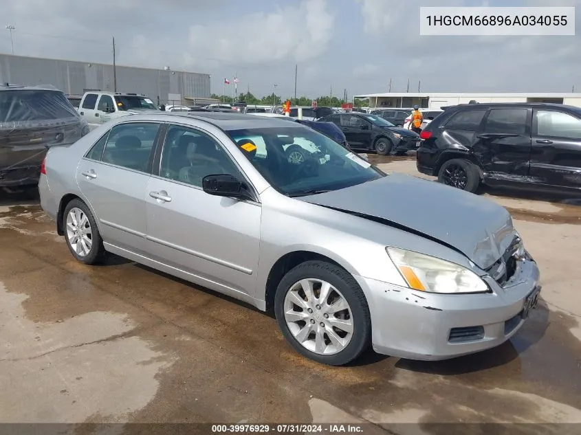 2006 Honda Accord Sdn Ex-L V6 With Navi VIN: 1HGCM66896A034055 Lot: 39976929