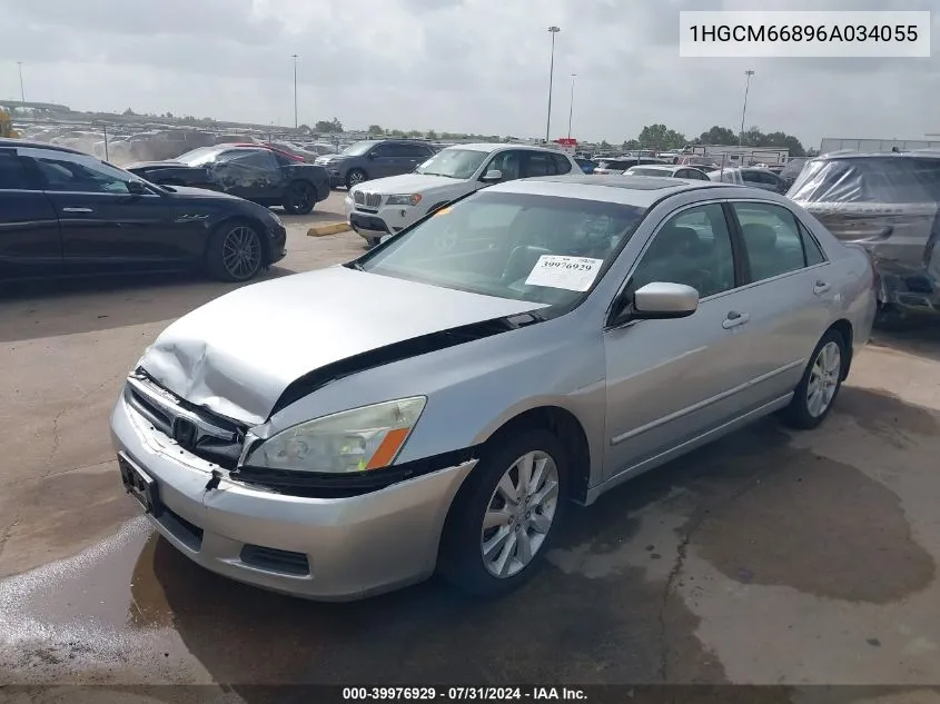 2006 Honda Accord Sdn Ex-L V6 With Navi VIN: 1HGCM66896A034055 Lot: 39976929